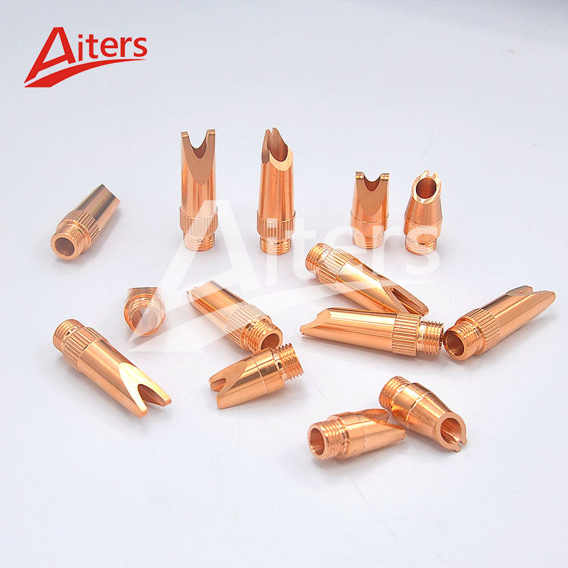 25mm Short Kirin Laser Welding Nozzle 40mm Long Handheld Laser Welder Copper Nozzle With Oblique Opening Tips