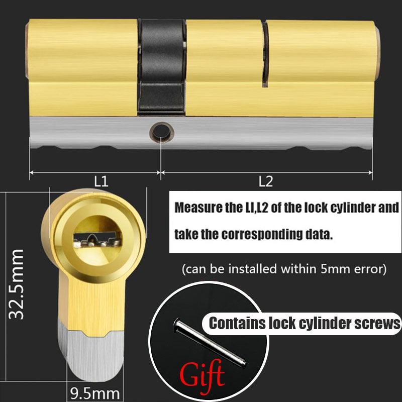 European American standard anti-theft door lock core Gate lock living room door lock cylinder stainless steel brass lock 10 keys - KiwisLove