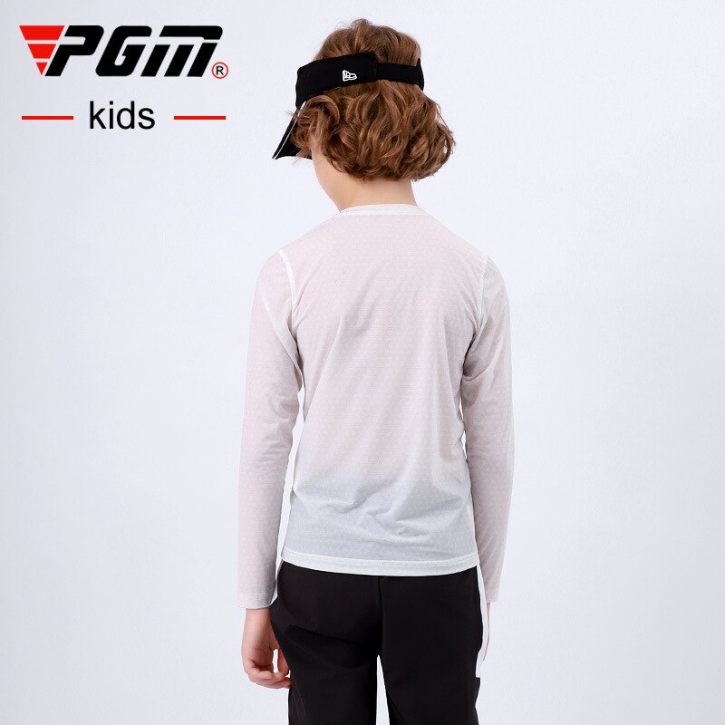 PGM Boys Golf Wear Shirt Children Sun-proof Clothing Long Sleeve Base Undershirt Youth Sports Clothes White Ultralight YF408 - KiwisLove