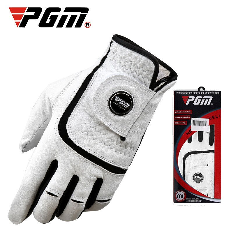 PGM Men Golf  Gloves Full Kid Cape Genuine Leather Sport Hand Glove Wear Single Left Right Handed Breathable Skid-proof ST021 - KiwisLove