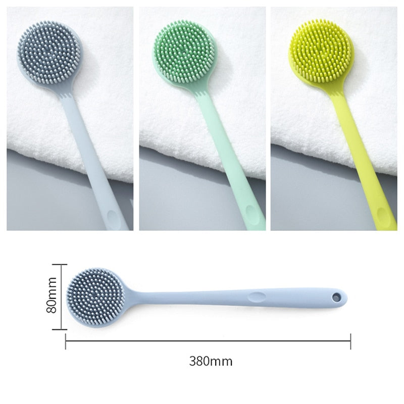 Multifunctional Silicone Brush Body Long Handle Double-Sided Bath Shower Brush Back Massage Exfoliation Wisp Body Scrub Brush - KiwisLove