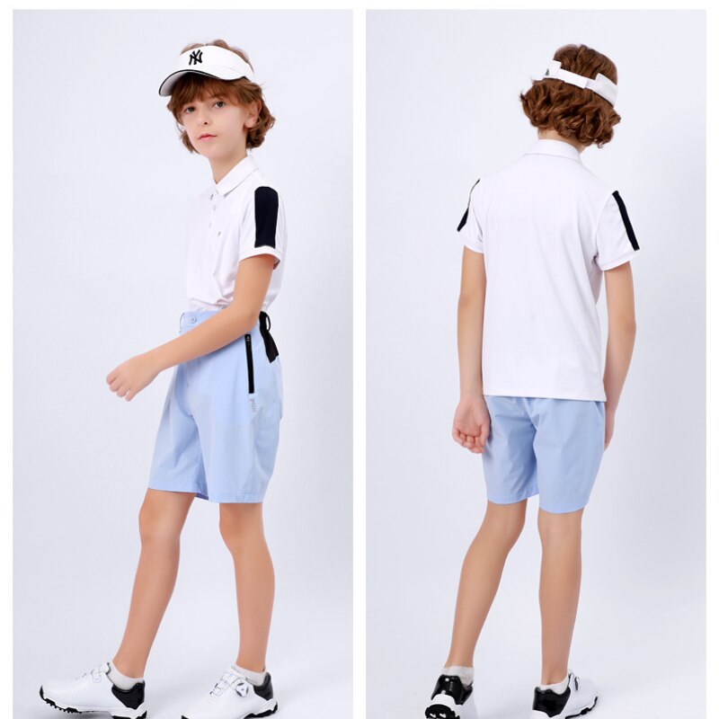 PGM Golf Kid Clothing Summer Boys Golf T-Shirt Short Sleeve Golf Shirts Comfortable And Breathable Tops Golf Apparel S-XL YF403 - KiwisLove