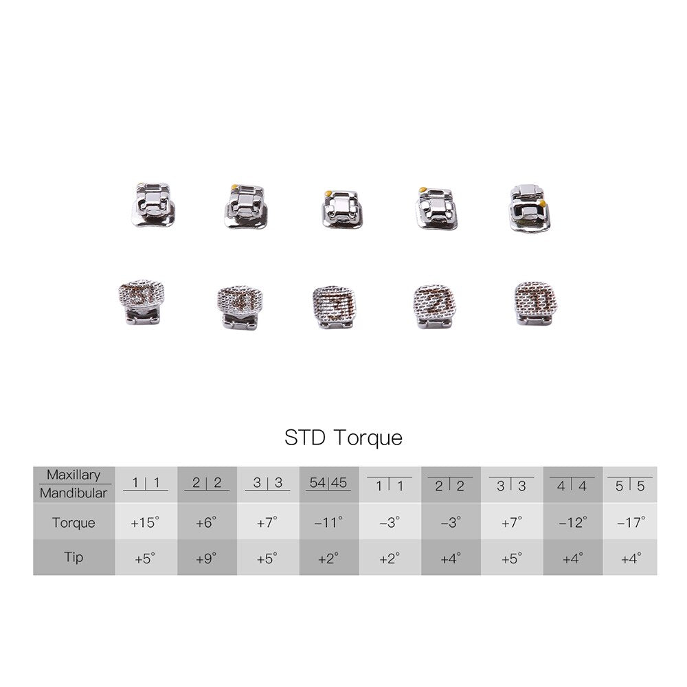 AZDENT Metal Self-Ligating Brackets Movable Hook Auxiliary Hole With Buccal Tube STD.022 - KiwisLove