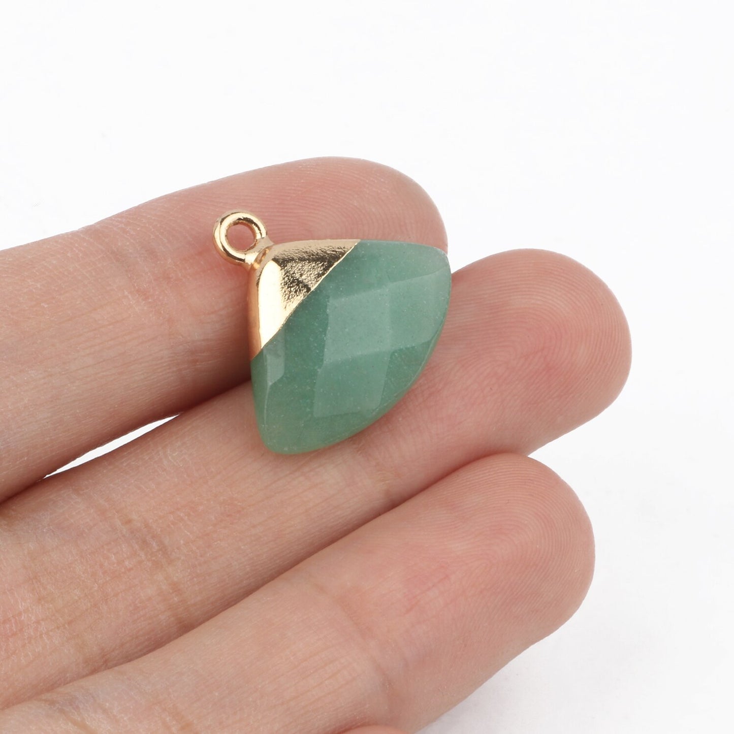 1pc Natural Green Aventurine Jades Pendant Gold Plated Multi Styles Charms Pendants for Necklace Women DIY Jewelry Accessories - KiwisLove