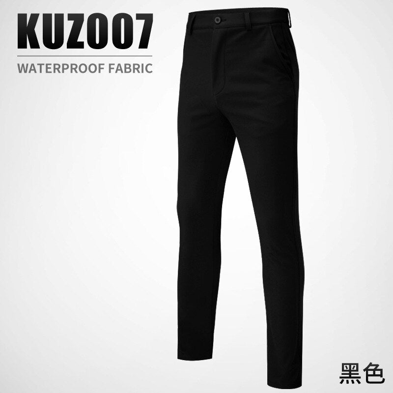 PGM Mens Mid Waist Golf Clubs Pants Golf Trousers For Men Autumn Winter Warm Thiken Pants Plus Size  Sports Apparel KUZ007 - KiwisLove
