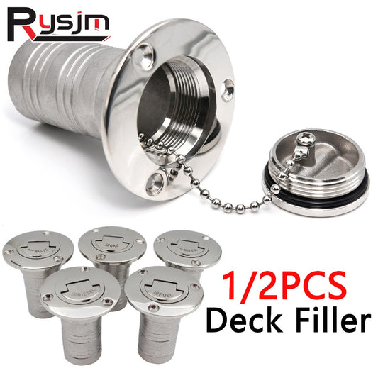 HD 38mm 50mm 2Inch Deck Filler 316 Stainless Steel DIESEL WASTE FUEL WATER WASTE Keyless Cap Marine Boat Accessories 1/2 PCS - KiwisLove