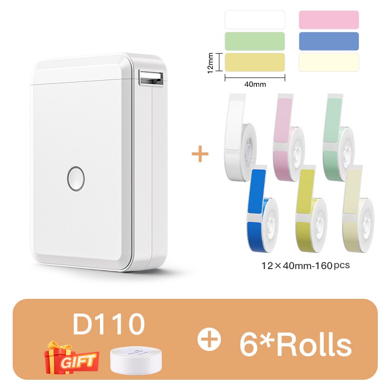Niimbot D110 Portable Pocket Printer for Phone Home Office Storage Labeling Machine Label Maker Thermal Bluetooth With Stickers - KiwisLove