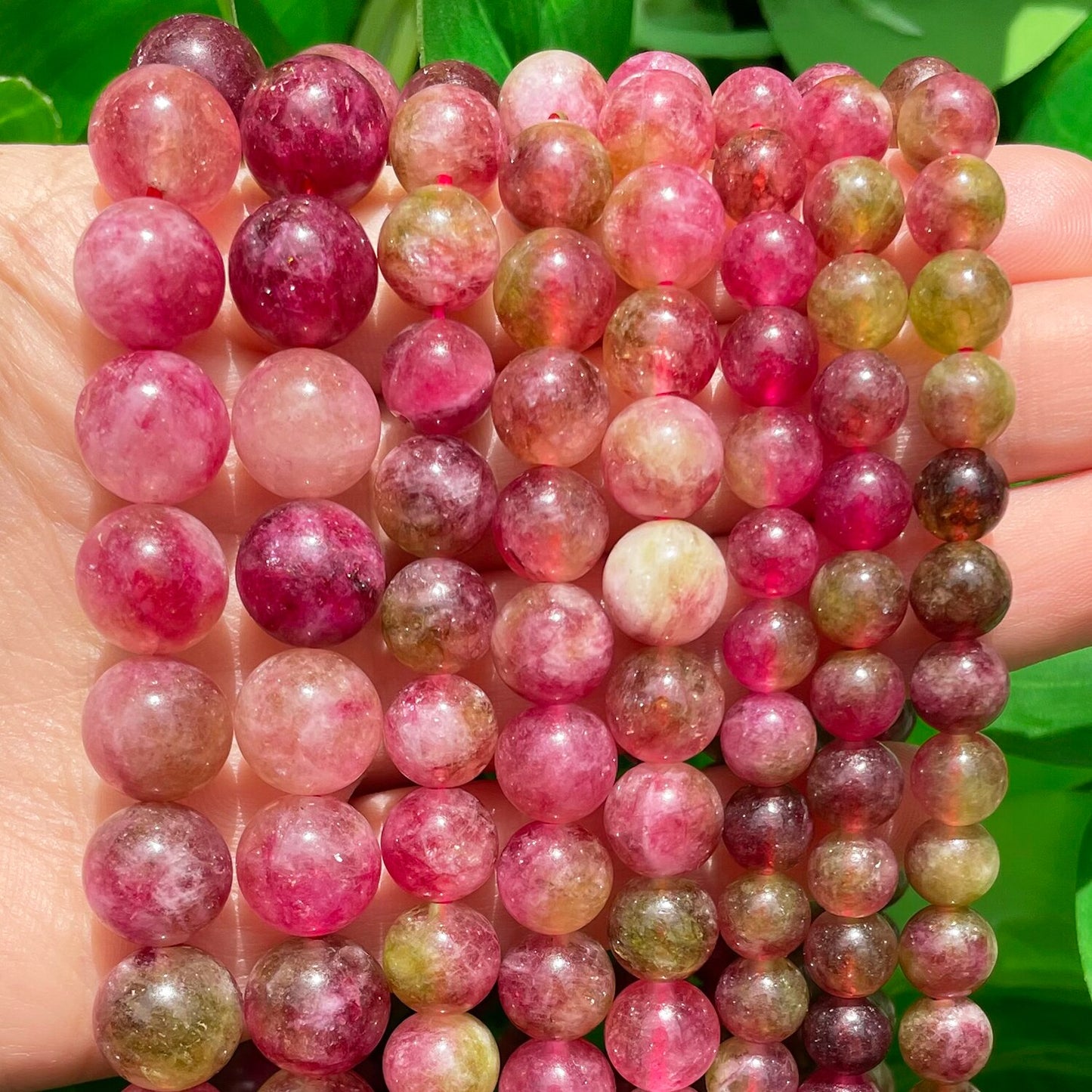 Natural Tourmaline Jades Stone Beads  Multicolor Loose Spacer Beads for Jewelry Making Needlework Diy Bracelet 15&#39;&#39; 6 8 10mm - KiwisLove