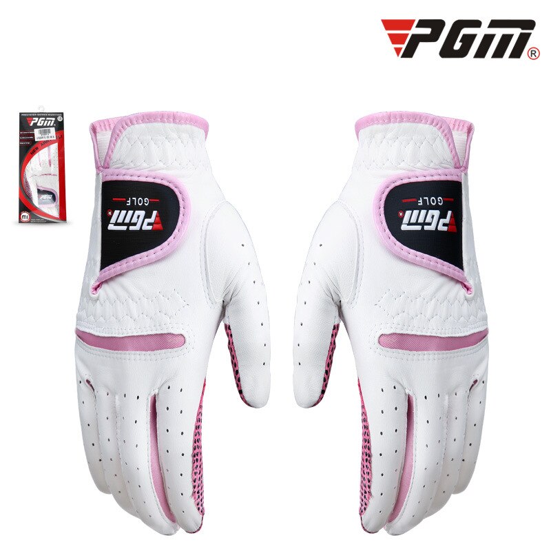 PGM Golf Gloves Women Cape Kid Real Leather Protective Finger Training Breathable Ladies Sport Wear 1 Pair Right Left Hand ST007 - KiwisLove
