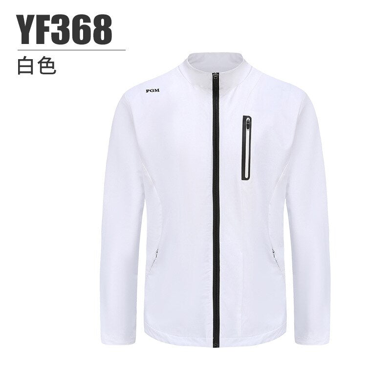 PGM Spring Jacket Men Golf Autumn Winter Warm Ultralight Windproof Sport Coat Wear Long Sleeves Stand Zipper Clothes White YF368 - KiwisLove