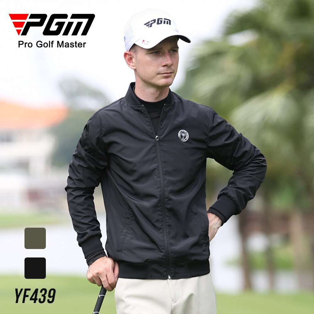 PGM Autumn Men&#39;s Golf Jacket Man Baseball Stand Collar Youth Jacket Waterproof Full Zipper Sports Coats Windbreakers YF439 - KiwisLove