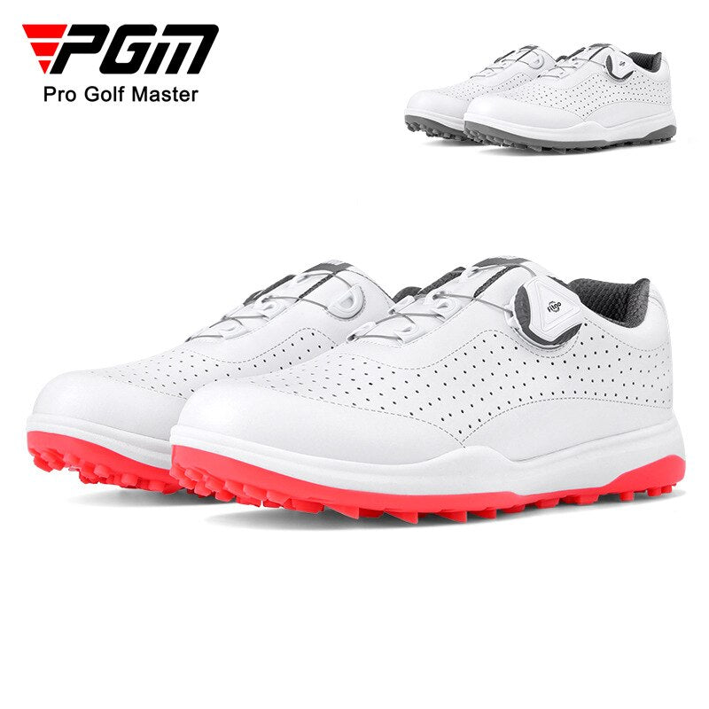 PGM Women Golf Shoes Breathable Vent Soft Microfiber Leather Spin Buckle Anti-side Sliding Nail Casual Sport Gym Sneakers XZ201 - KiwisLove