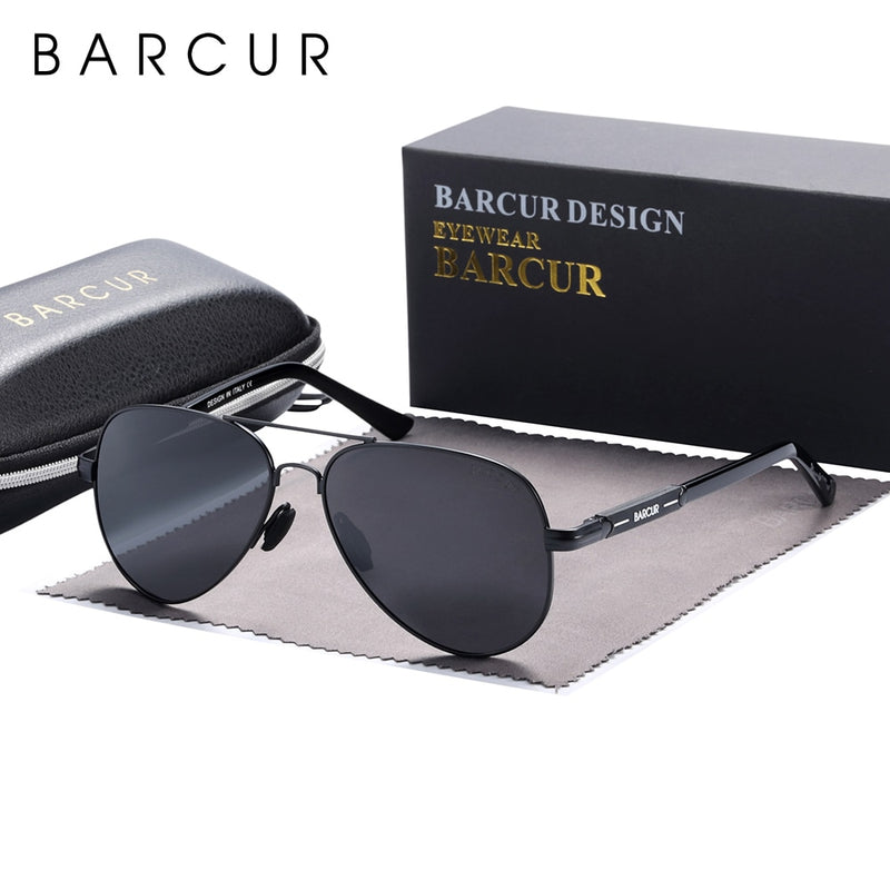 BARCUR Original Brand Fashion Sunglasses Men Polarized Comfortable Pilot Women Sun Glasses for Man Eyewear Oculos Gafas De Sol - KiwisLove