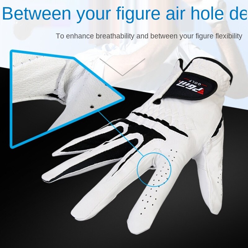 PGM Golf Gloves Men&#39;s Sheepskin Left/Right Hand Gloves Soft Breathable Non-slip Particle Gloves Golf Accessories ST002 - KiwisLove