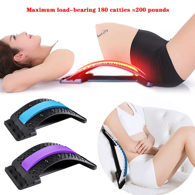 Back Massager Stretcher Support Spine Deck Pain Relief Chiropractic Lumbar Relief Back Stretcher Fitness Massage Equipment - KiwisLove