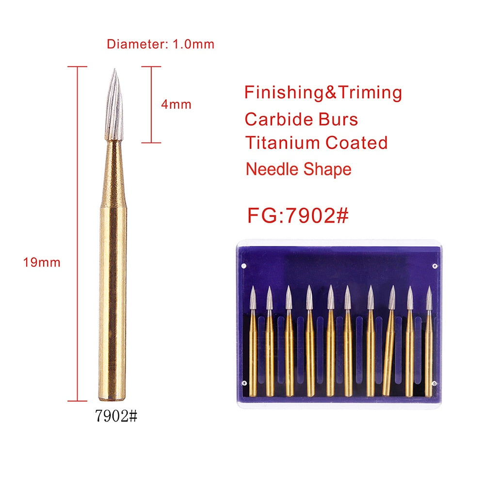 10pcs/Pack FG Dental Tungsten Carbide Bur Drill Round Type for High Speed Handpiece Dia.1.6mm - KiwisLove