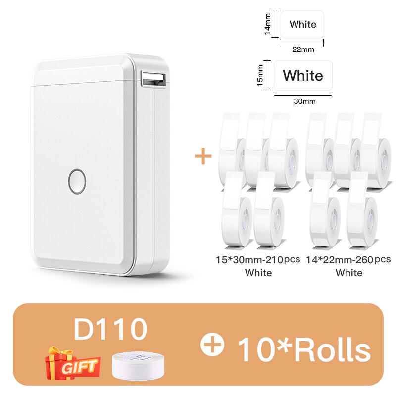 Niimbot D110 Portable Pocket Printer for Phone Home Office Storage Labeling Machine Label Maker Thermal Bluetooth With Stickers - KiwisLove