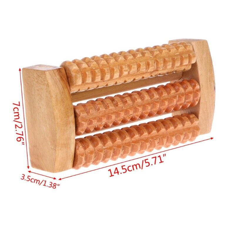 3-6 Row Wooden Foot Roller Wood Care Massage Reflexology Relax Relief Massager Spa Gift Anti Cellulite Detox Patch Foot Massager - KiwisLove