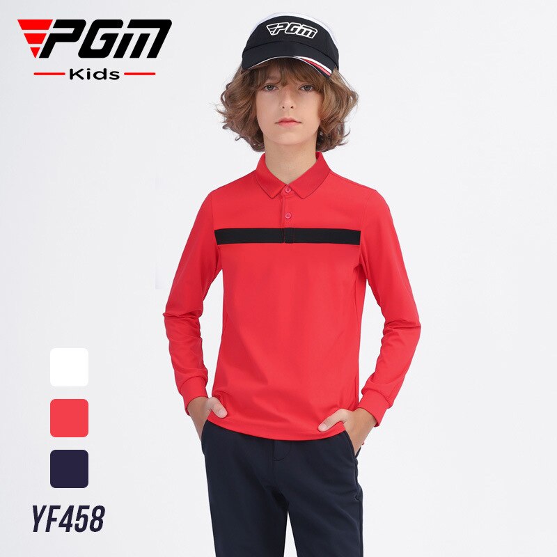 PGM Boy Golf Trainning T Shirts Long Sleeve Autumn and Winter Windproof and Warm Lapel Golf Apparel  Sportswear YF458 - KiwisLove