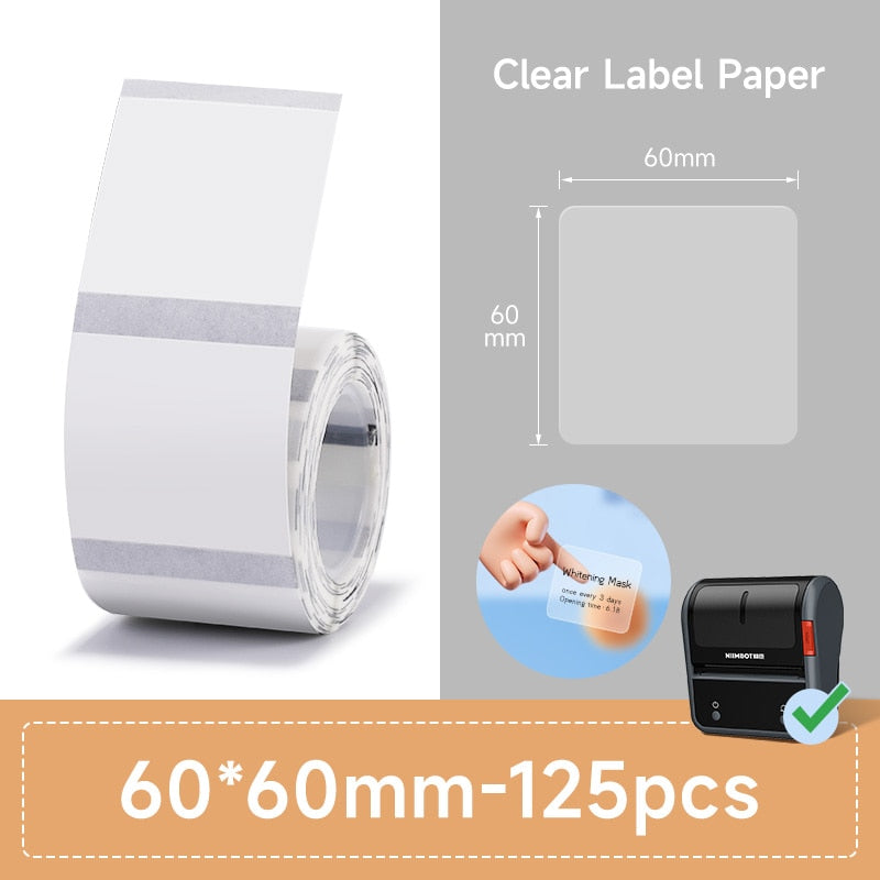 NIIMBOT B21 B3S Thermal Label 2 Rolls Clothing Price Food Self-adhesive Tag Waterproof Smart Office Pocket Printer Label Paper - KiwisLove
