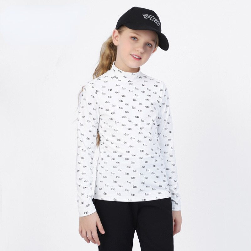 PGM Autumn Winter girls Shirt Long Sleeve Golf Clothing Keep Warm Outdoor Sports Bottoming-Shirt Ladies Slim Fit T Shirts YF417 - KiwisLove