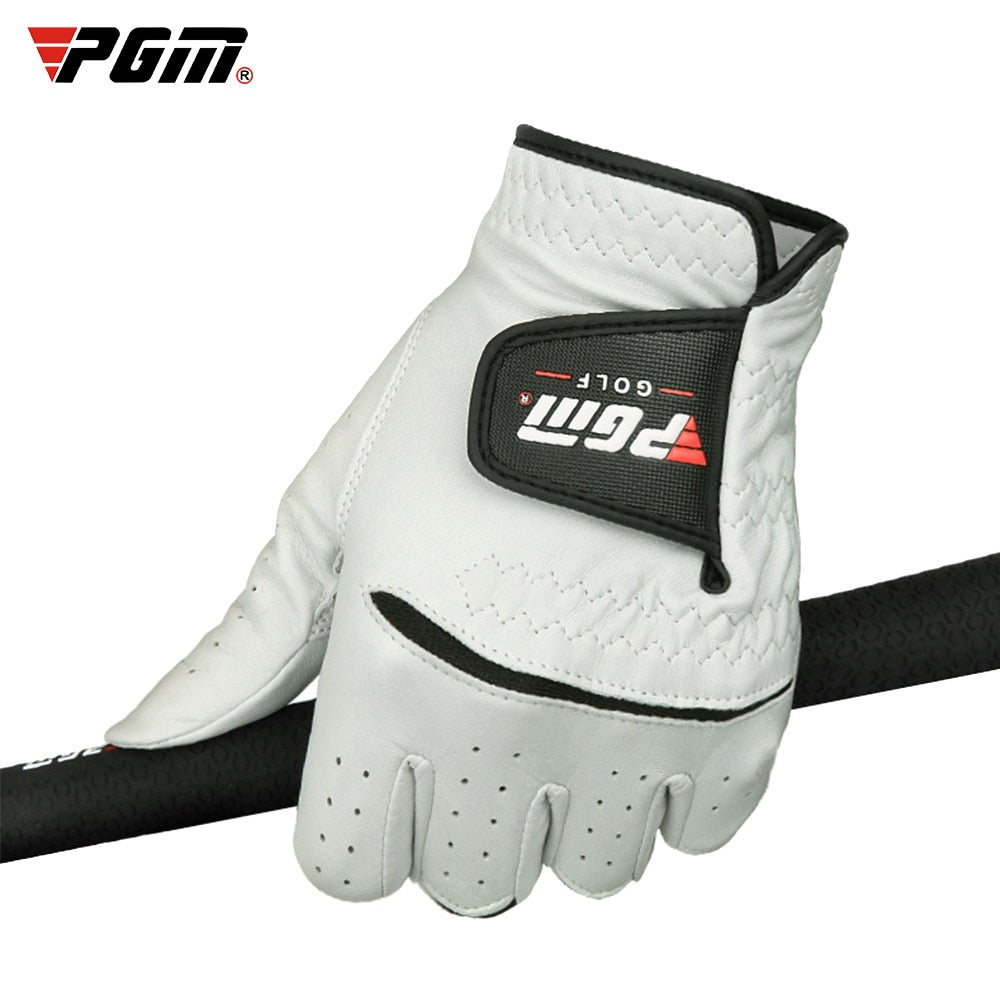 PGM Men Golf Gloves Kid White Cape Genuine Leather Sport Hand Glove Wear Breathable Skid-proof Single Left Right Handed ST025 - KiwisLove