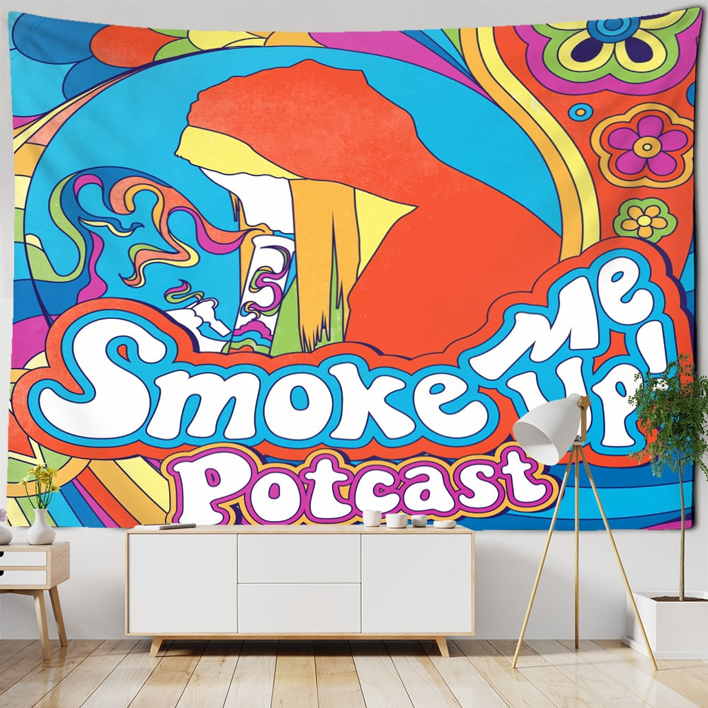 Kawaii Women Wall Hanging Tapestry Anime Cute Girl Illustration Aesthetic Art Tapiz Hippie Room Dorm Decor - KiwisLove