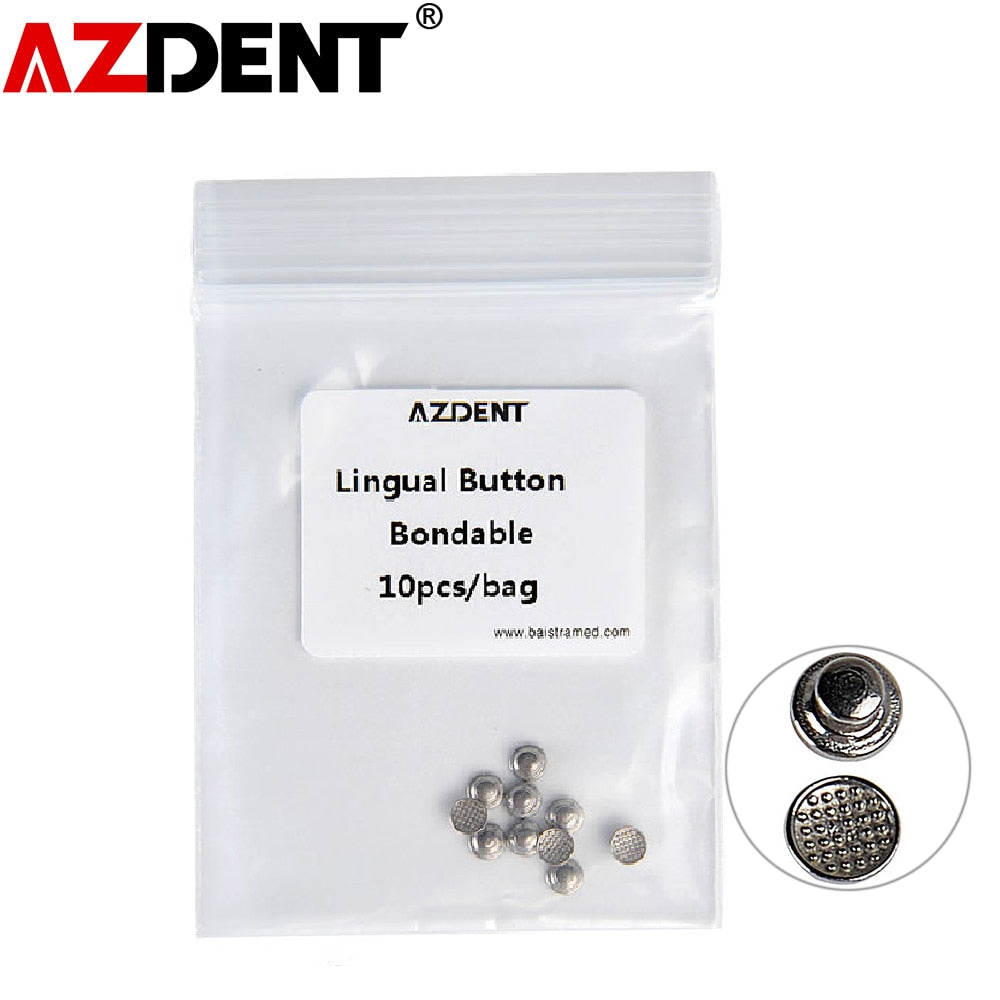 10pcs/Pack Dental Orthodontic Metal Buttons Lingual Buckle Composite Ceramic For Bondable Round Base - KiwisLove