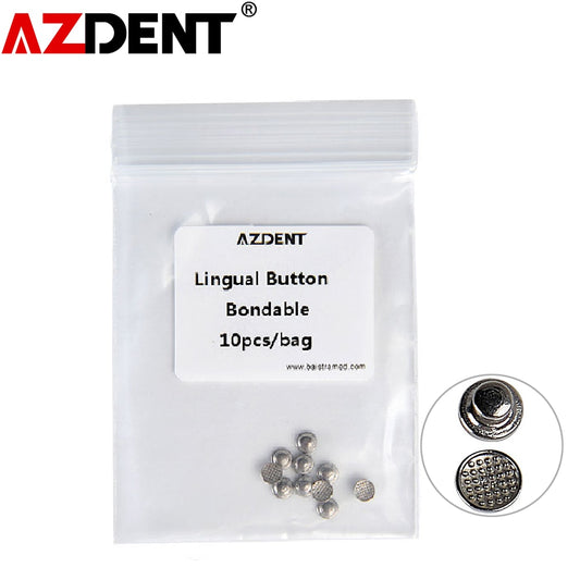 10pcs/Pack Dental Orthodontic Metal Buttons Lingual Buckle Composite Ceramic For Bondable Round Base - KiwisLove