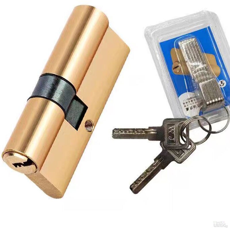 Door Cylinder Biased Lock 65 70 80 90 115mm Cylinder AB Key Anti-Theft Entrance Brass Door Lock Lengthened Core Extended Keys - KiwisLove