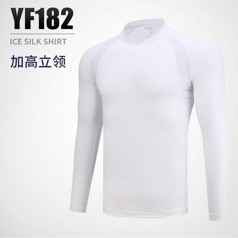 PGM Mens Sun Protection Golf Shirt Underwear Long Sleeve Golf Shirt Cooling Ice Silk T-shirts Anti-UV Soft Golf Apparel For Men - KiwisLove