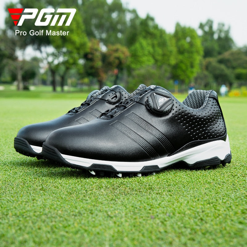 PGM Women Golf Shoes Waterproof Lightweight Knob Buckle Shoelace Sneakers Ladies Breathable Non-Slip Trainers Black Shoes XZ115 - KiwisLove