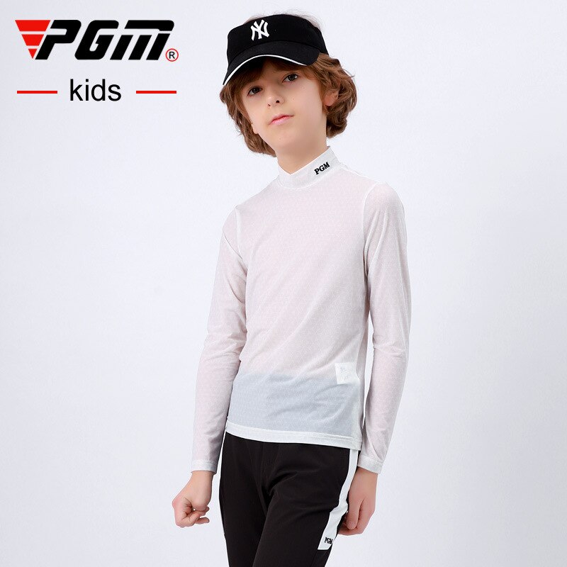 PGM Boys Golf Wear Shirt Children Sun-proof Clothing Long Sleeve Base Undershirt Youth Sports Clothes White Ultralight YF408 - KiwisLove