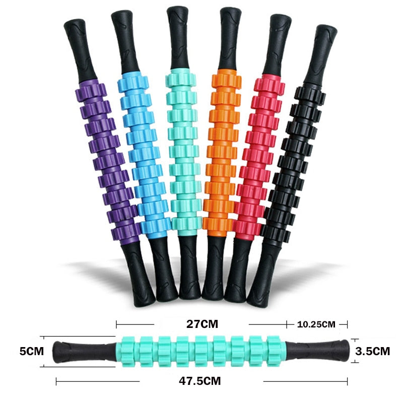 9-Wheel Anti Cellulite Massager Stick Trigger Point Stick Body Foot Face Leg Slimming Massage Yoga Gym Muscle Roller Sticks - KiwisLove