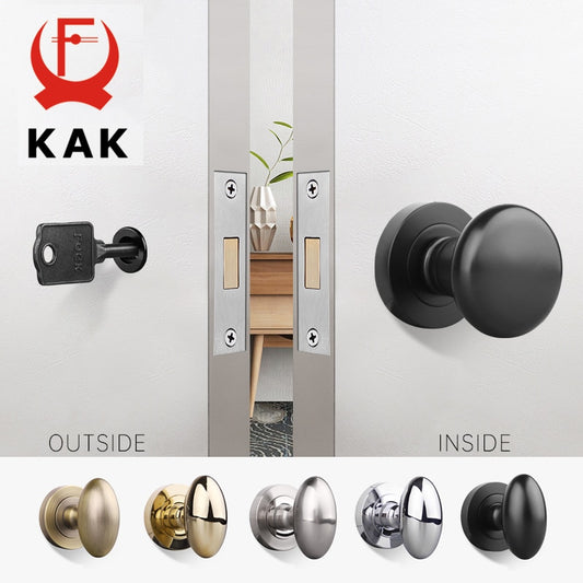 KAK Black Zinc Alloy Hidden Door Lock Invisible Corridor Sliding Door Handle Lock Keyless Mechanical Lock Door Latch Hardware - KiwisLove