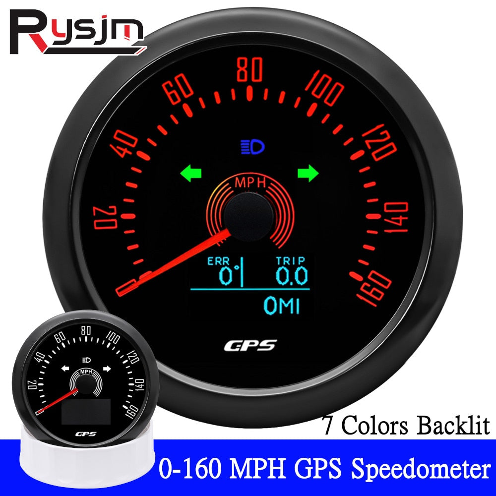 85mm Boat GPS Speedometer 0-160 MPH Odometer Gauge With Antenna Speed Meter Trip ODO COG Waterproof for Mairne Car Truck - KiwisLove