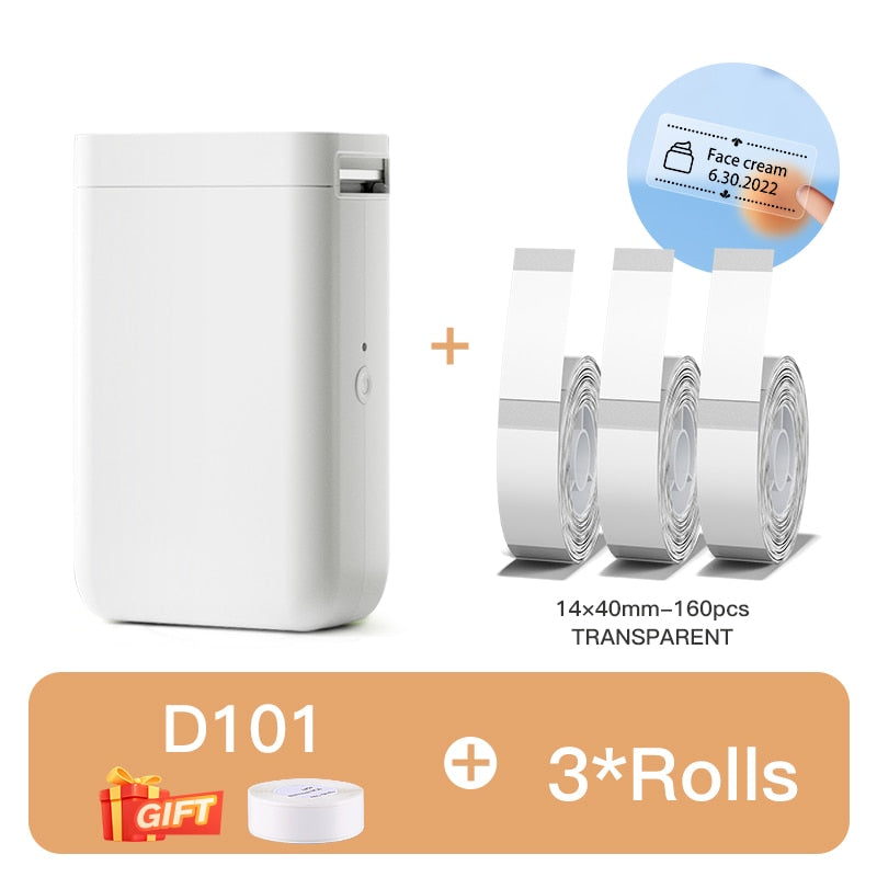 NiiMbot D101 Portable Pocket Label Maker Mini Wireless Inkless Label Printer for Phone Tablet Office Home Organization D11 Plus - KiwisLove