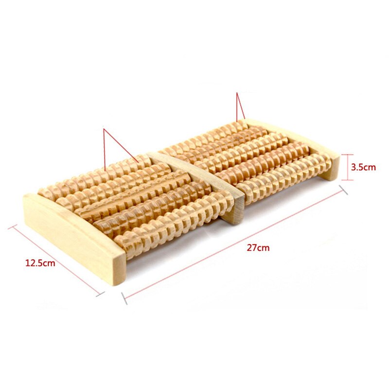 3-6 Row Wooden Foot Roller Wood Care Massage Reflexology Relax Relief Massager Spa Gift Anti Cellulite Detox Patch Foot Massager - KiwisLove