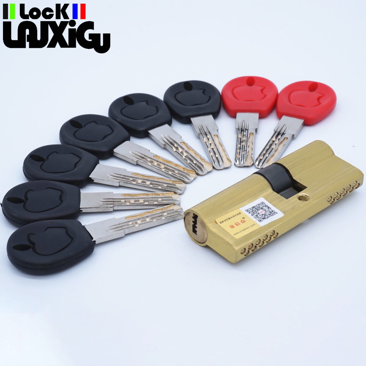 65-120MM Cylinder Hardware Door Skew Lock,  Elongated Core Anti-theft Entry Brass Door Lock Cylinder door Lock cylinder 8 keys - KiwisLove