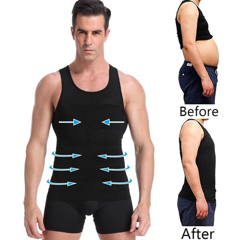 Men&#39;s Slimming Body Shapewear Corset Vest Shirt Compression Abdomen Tummy Belly Control Slim Waist Cincher Underwear Sports Vest - KiwisLove