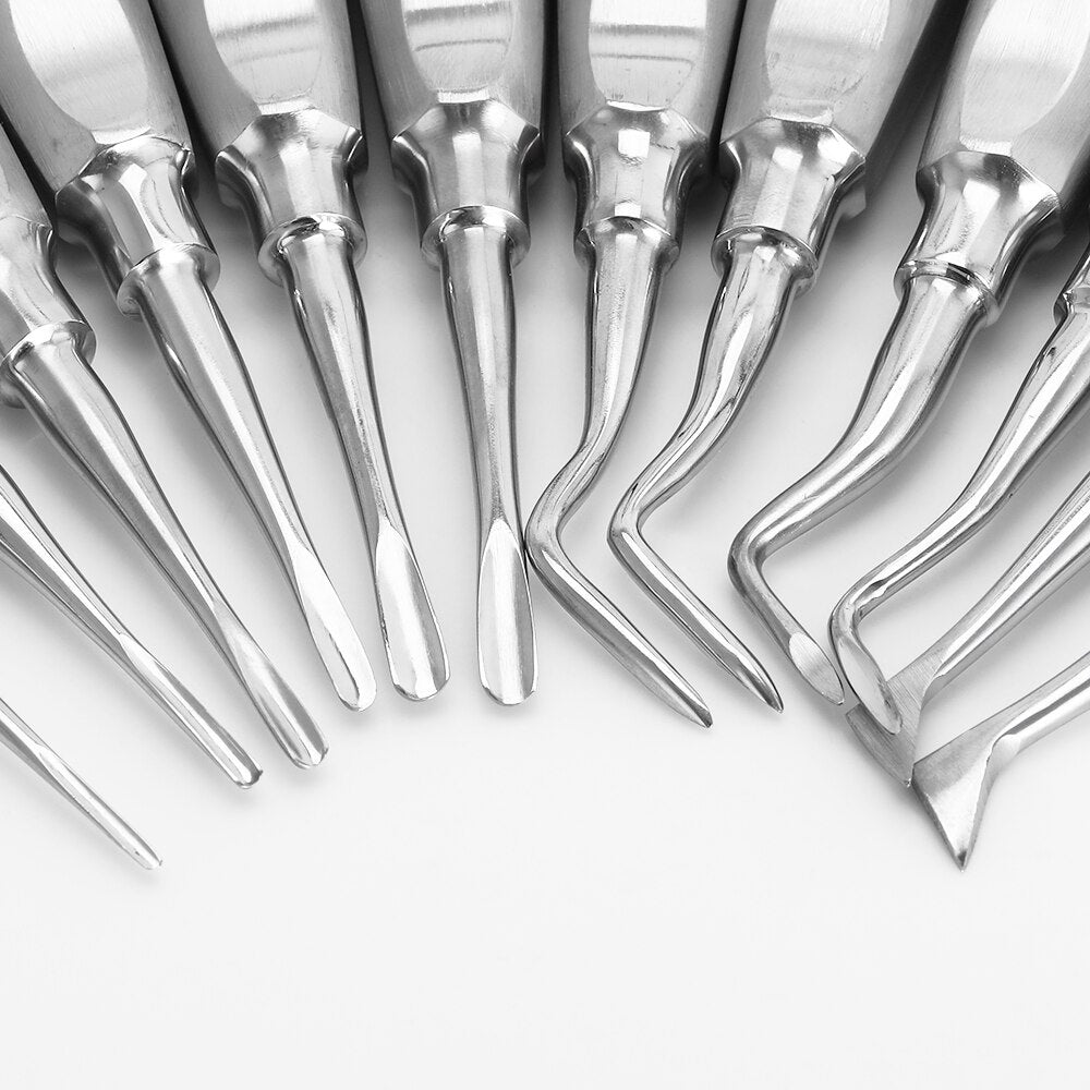 12pcs/Pack Dental Stainless Elevator Minimally Invasive Tools Loosening Elevator Root Extraction Hollow Handle - KiwisLove