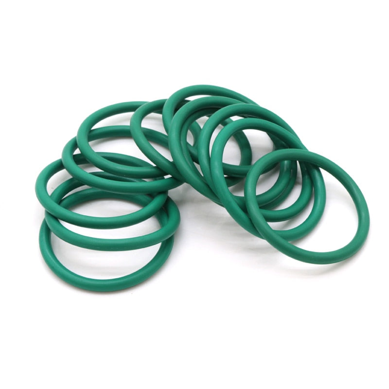 10pcs CS 2mm OD 5~160mm Green FKM Fluorine Rubber O Ring Sealing Gasket Insulation Oil High Temperature Resistance Green - KiwisLove
