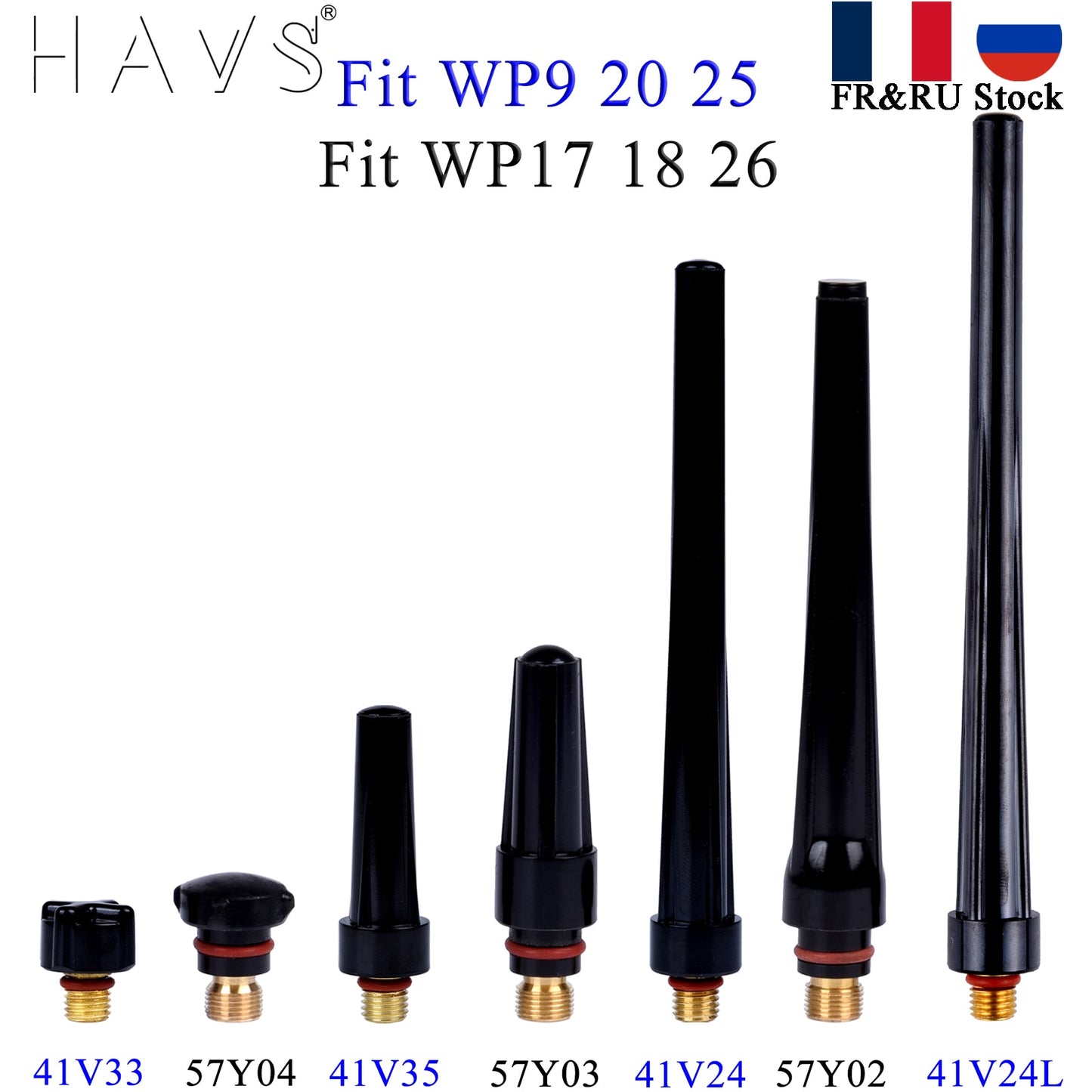 Set 41V33 41V35 41V24 41V24L 57Y04 57Y03 57Y02 TIG Welding Torch Extra Length/Long/Medium/Short Back Cap For WP9/17/20/18/25/26 - KiwisLove