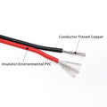 5M UL2468 Electric Copper Wire 2Pins PVC Insulated 28 26 24 22 20 18 16AWG Double Cores LED Lamp Cable Black Red White - KiwisLove