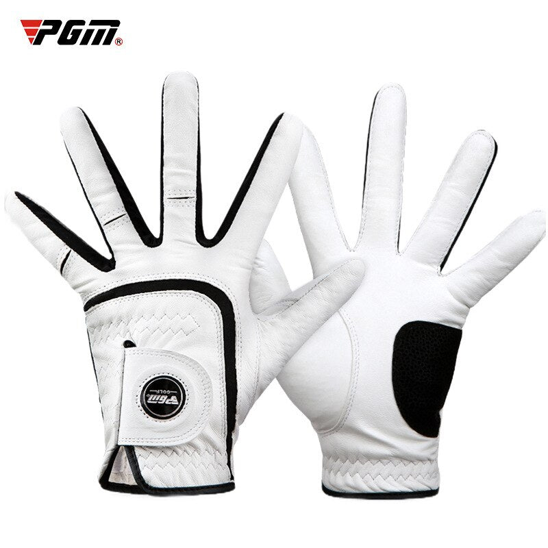 PGM Men Golf  Gloves Full Kid Cape Genuine Leather Sport Hand Glove Wear Single Left Right Handed Breathable Skid-proof ST021 - KiwisLove