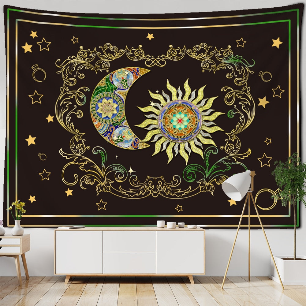 Mystic Witchcraft Black And White Tree Of Life Tapestry Wall Hanging Psychedelic Wishing Tree Hippie Mandala Home Decor - KiwisLove