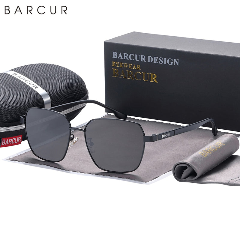 BARCUR Design Oversize Square Sunglasses for Men Polarized Sun Glassses Women Sun Glasses Eyewear Photochromic Anti Blue Glasses