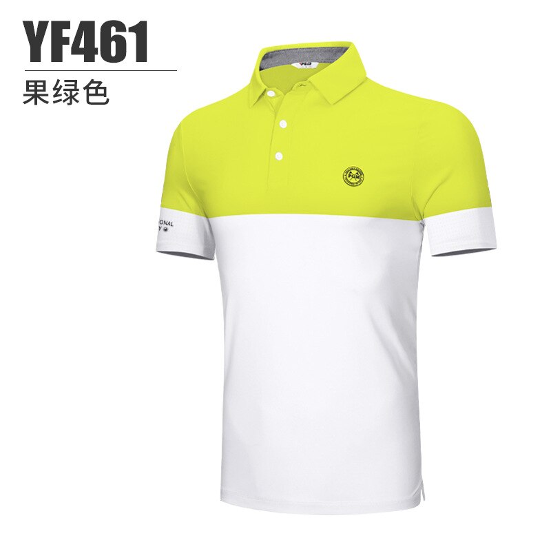 PGM Men Summer Golf T-shirt Short Sleeve Elastic Breathable Quick Dry Fit Polo Shirts Golf Sport Wear Tennis Clothes YF461 - KiwisLove