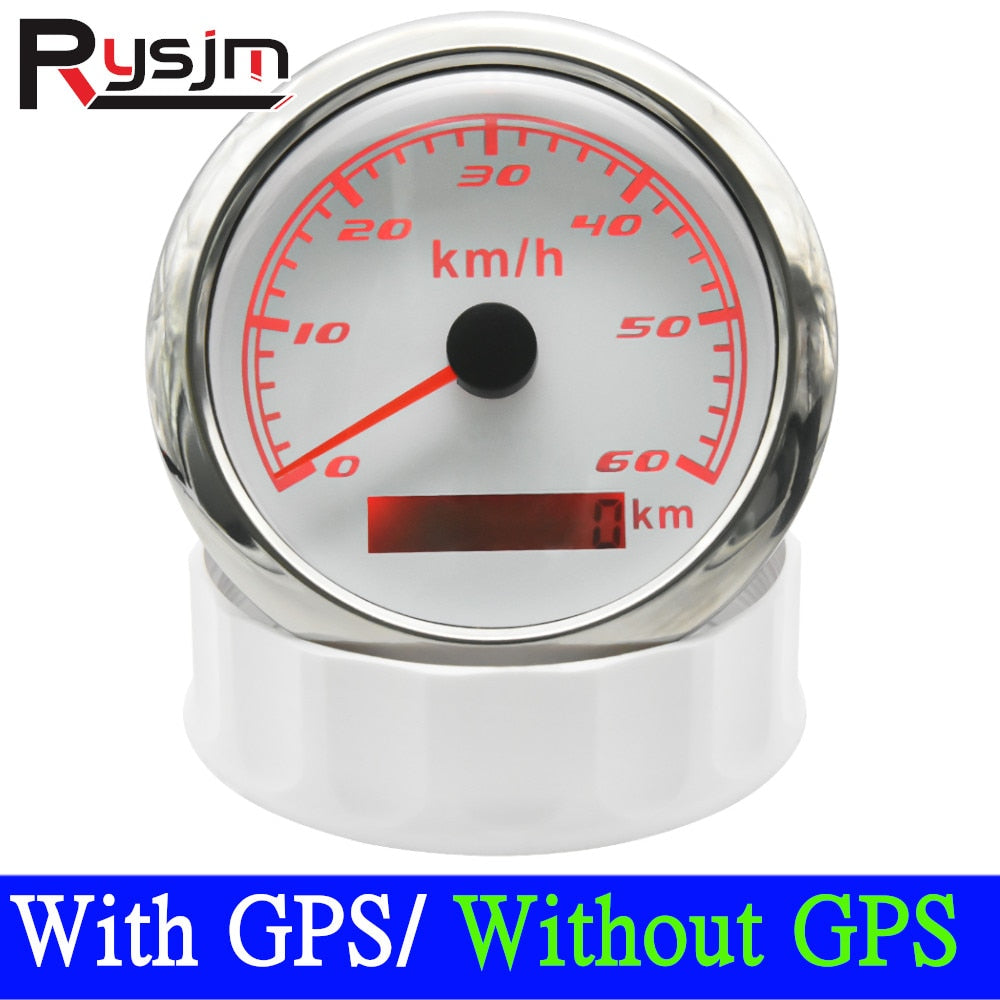 Waterproof 85mm Universal GPS Speedometer Pointer LCD Display Odometer 120km/h 60km/h 30km/h for 12V 24V Car Motorcycle Boat - KiwisLove