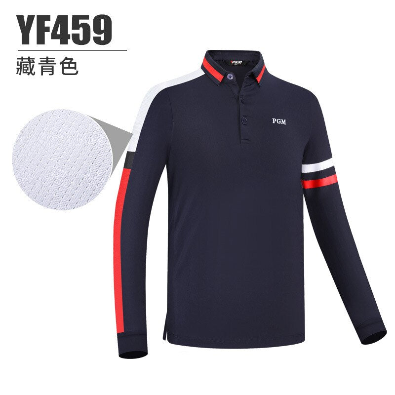 PGM Boy Golf Trainning T Shirts Long Sleeve Autumn and Winter Windproof and Warm Lapel Golf Apparel  Sportswear YF459 - KiwisLove